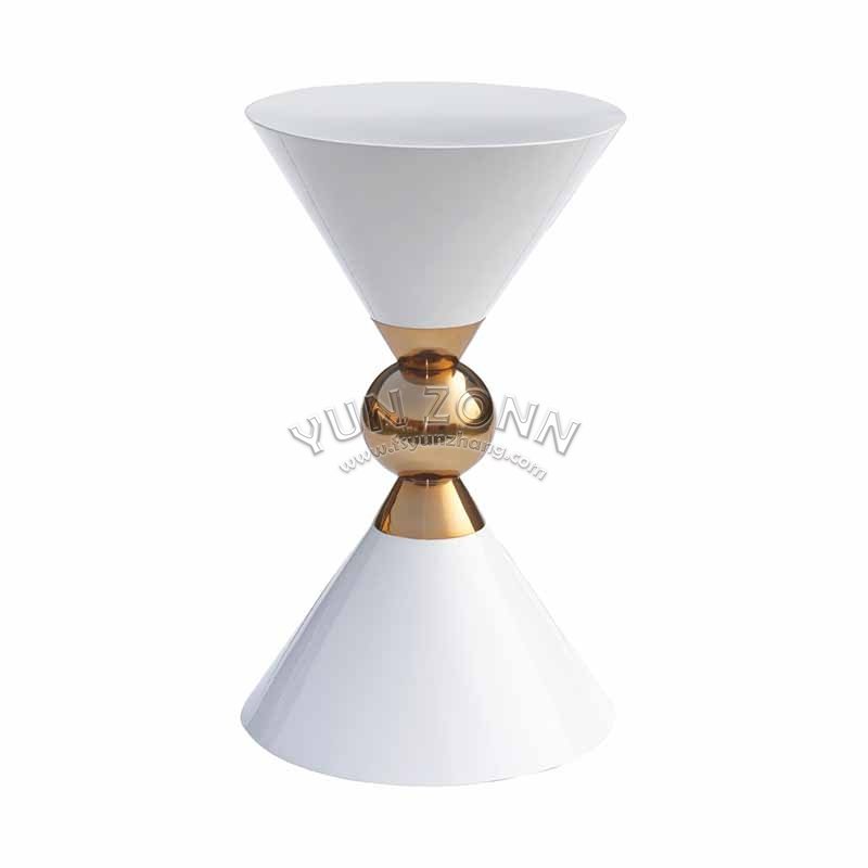 White and Gold Stainless Steel Wedding Cake Table Stand Set Elegant Dessert Display for Dining & Birthday Celebrations