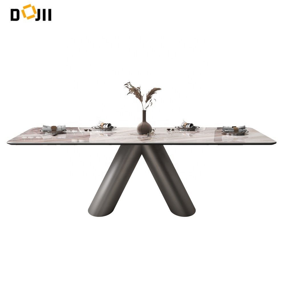 Modern Rectangular Travertine Stone Dining Table Top Home Dine Furnitures for Living Room Hotel or Villa-20 Years Experience