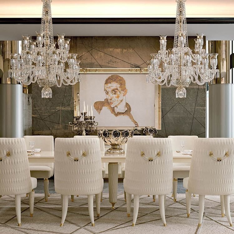 Luxury Modern 10-Seater Dining Table Set Hot Selling Artificial Marble with Metal for Home Hotel Villa Bar Dining Room Furniture