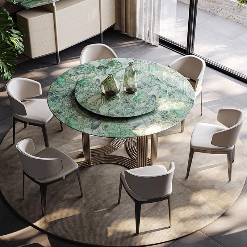 SUKE Imported emerald luxury stone table round modern simple luxury villa high-end natural marble dining table