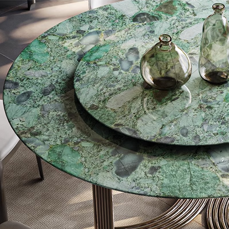 SUKE Imported emerald luxury stone table round modern simple luxury villa high-end natural marble dining table