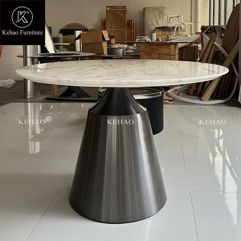 Factory Customization Dining Furniture Natural Luxury Marble Dining Table Round Dining Table For Restaurant
