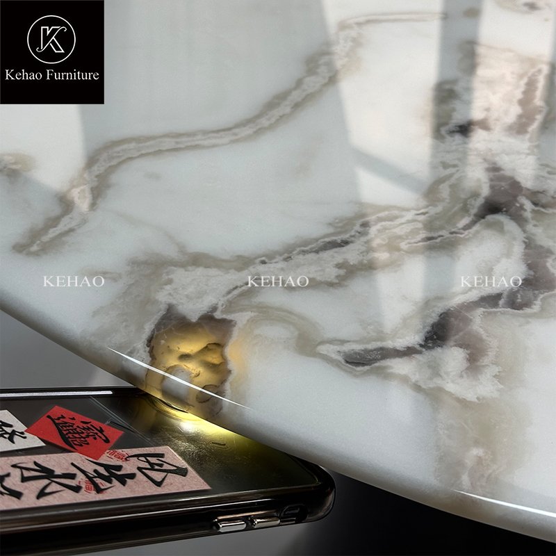 Factory Customization Dining Furniture Natural Luxury Marble Dining Table Round Dining Table For Restaurant