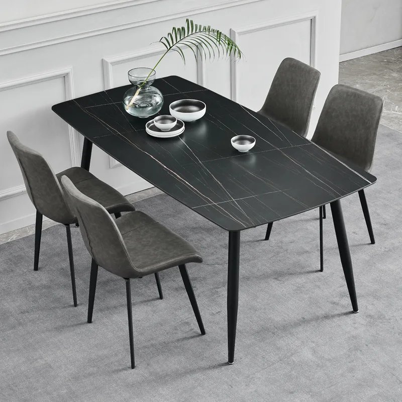 2024 Hot Sale Dining Room Furniture Ceramic Dining Table 120x80 Modern Kitchen 6 Seater Simple Marble Dining Table