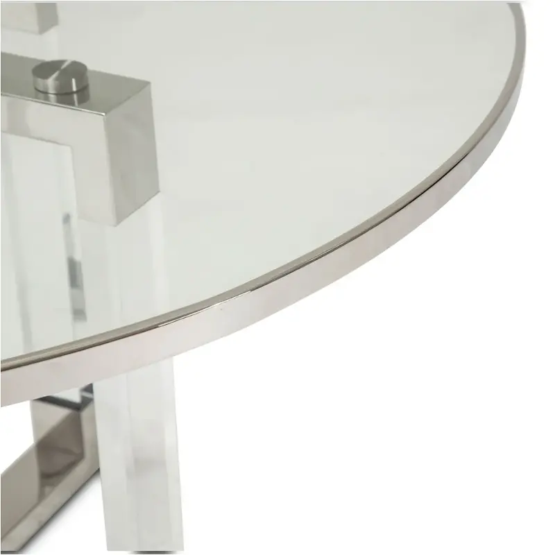 Luxury Gold Stainless Steel Dining Chair Round Acrylic With Tempered Glass Dining Furniture for Home Hotel