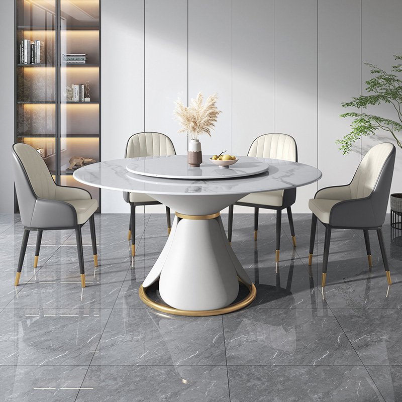 Modern Dining Table And Chairs Nordic Modern Round Marble Small Metal Dining Table Set