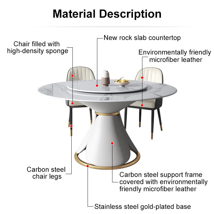 Modern Dining Table And Chairs Nordic Modern Round Marble Small Metal Dining Table Set
