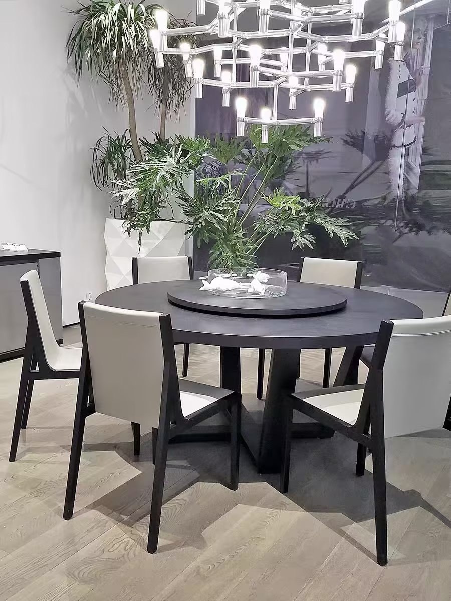 Modern luxury Hotel Restaurant Furniture Wooden round dining table Family dining table