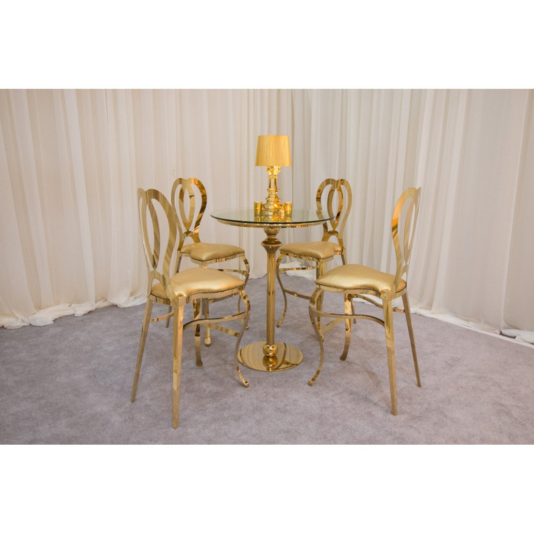 hot selling gold metal glass high luxury cocktail bar table for wedding banquet