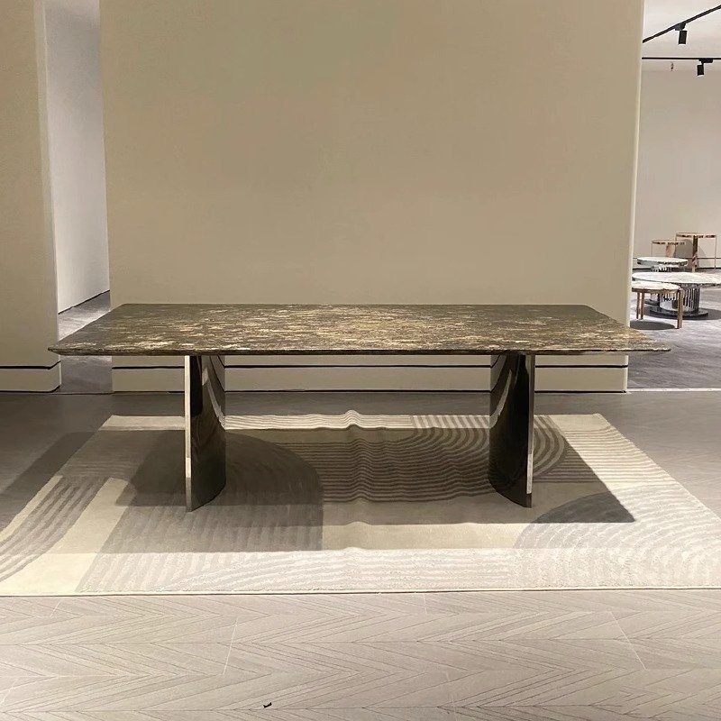 Modern Luxury Natural Stone Marble Top Marble Table Natural Stone Dining Table Villa Ultra Platinum Diamond Marble