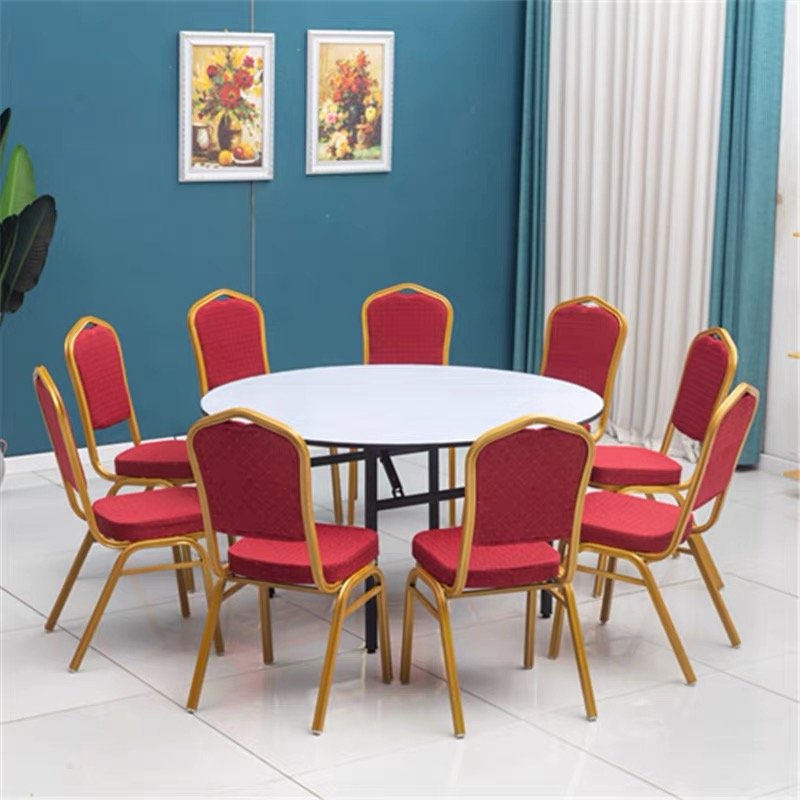 Wholesale PVC Top 6ft Banquet Wedding Round Plastic Folding Tables And Chairs For Events