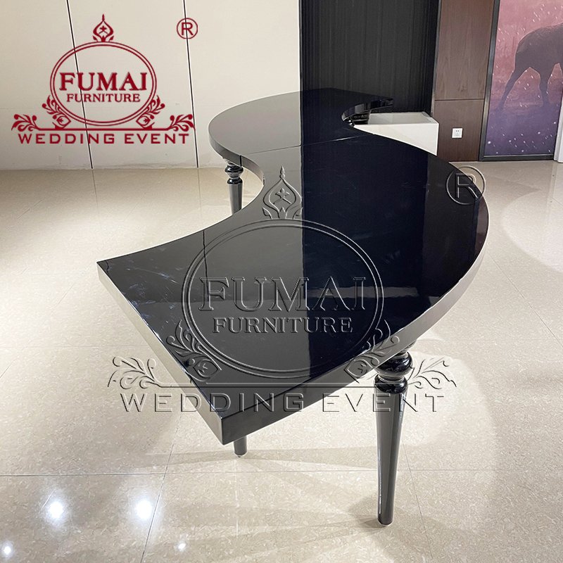 Fumai Furniture Black Color Stainless Steel Serpentine S Shaped Wedding Table