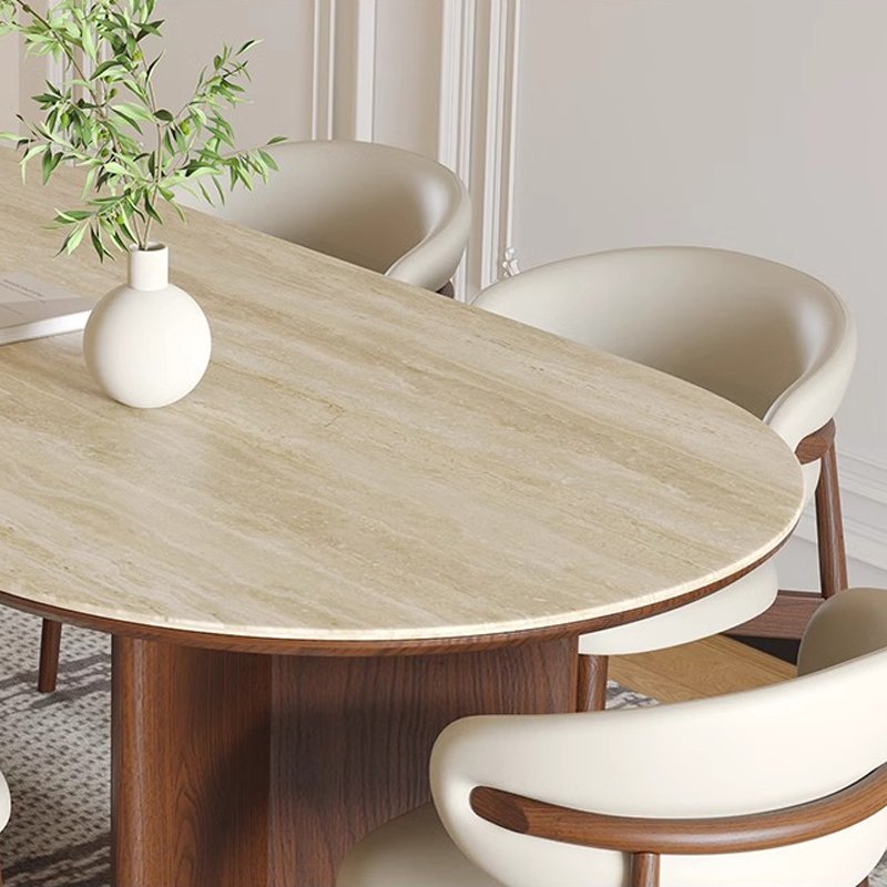Modern Set Dining Table Nordic Marble Wooden Dining Table And Chairs 6 Luxury Dinning Chairs Stone Dining Room Furniture Table