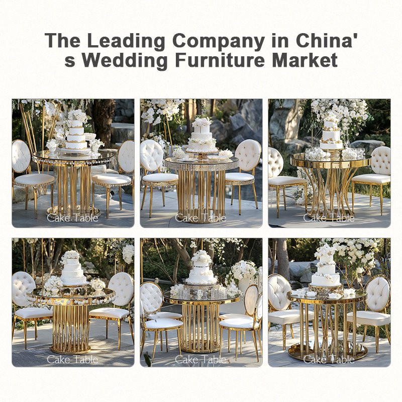set of 3 metal gold wrought iron wedding dessert cake table