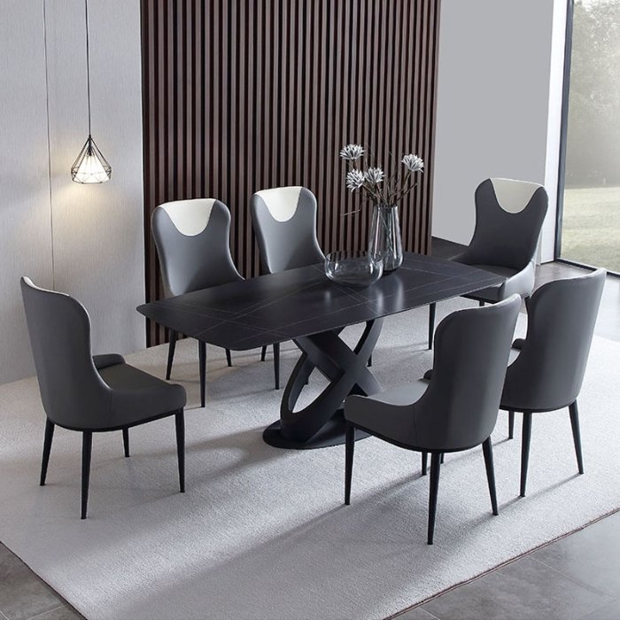Modern Dining Table Marble Stone Tables With Metal Leg