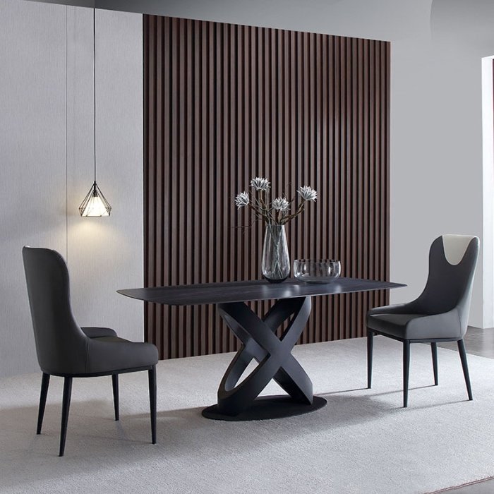 Modern Dining Table Marble Stone Tables With Metal Leg