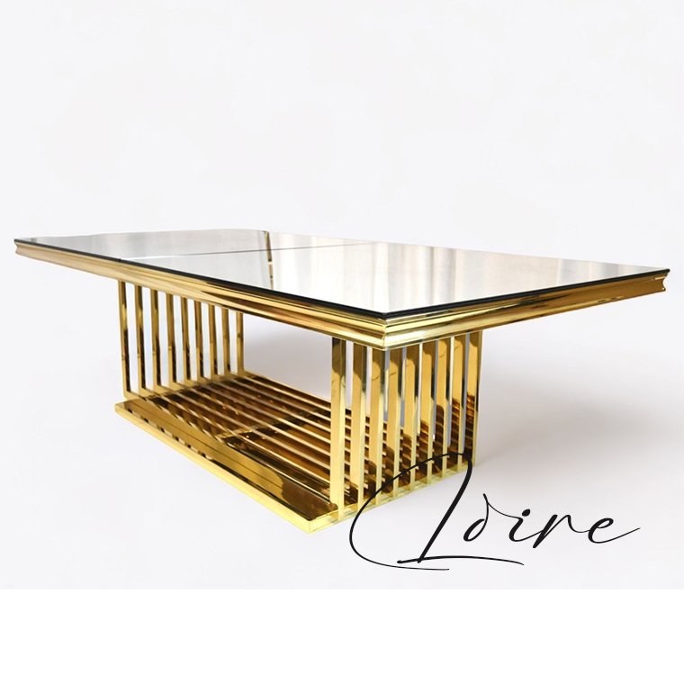 Luxury Gold Glass Gold Center Table for Banquets Weddings Events Modern Hotel Furniture Plastic Dining Decoration Parties Halls