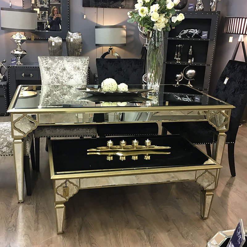 Sahara Marrakech Moroccan Rectangle Mirrored Dining Table home hotel