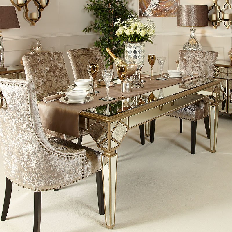 Sahara Marrakech Moroccan Rectangle Mirrored Dining Table home hotel