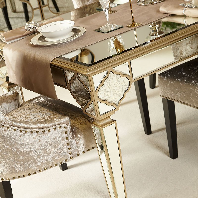 Sahara Marrakech Moroccan Rectangle Mirrored Dining Table home hotel