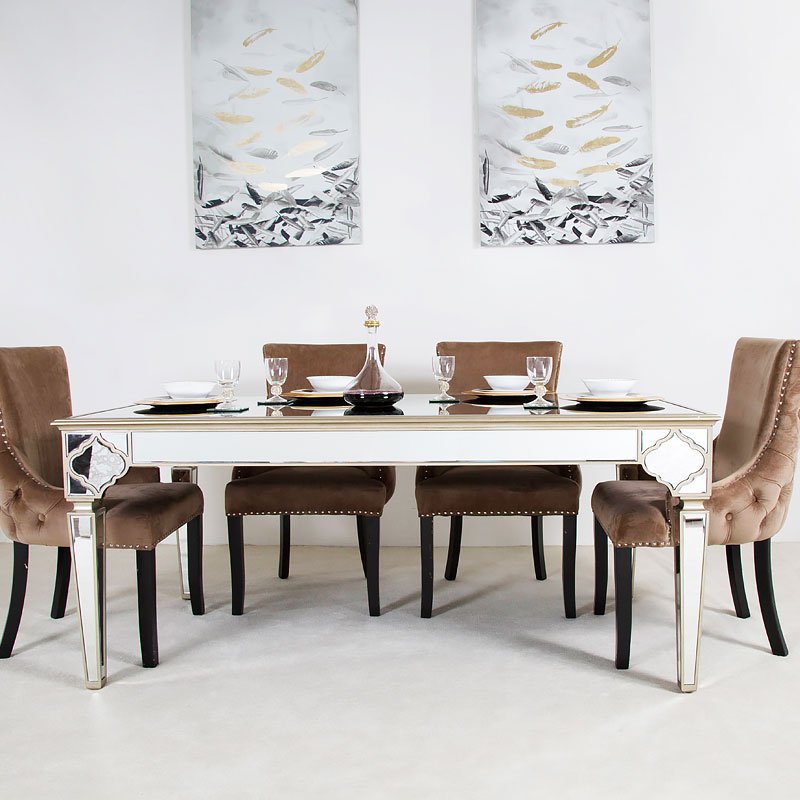 Sahara Marrakech Moroccan Rectangle Mirrored Dining Table home hotel