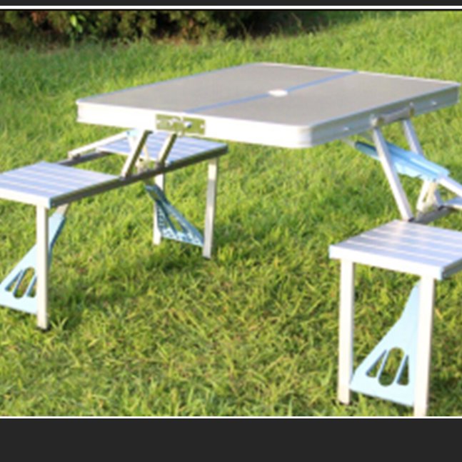 Modern outdoor Camping Aluminium metal furniture folding picnic table set