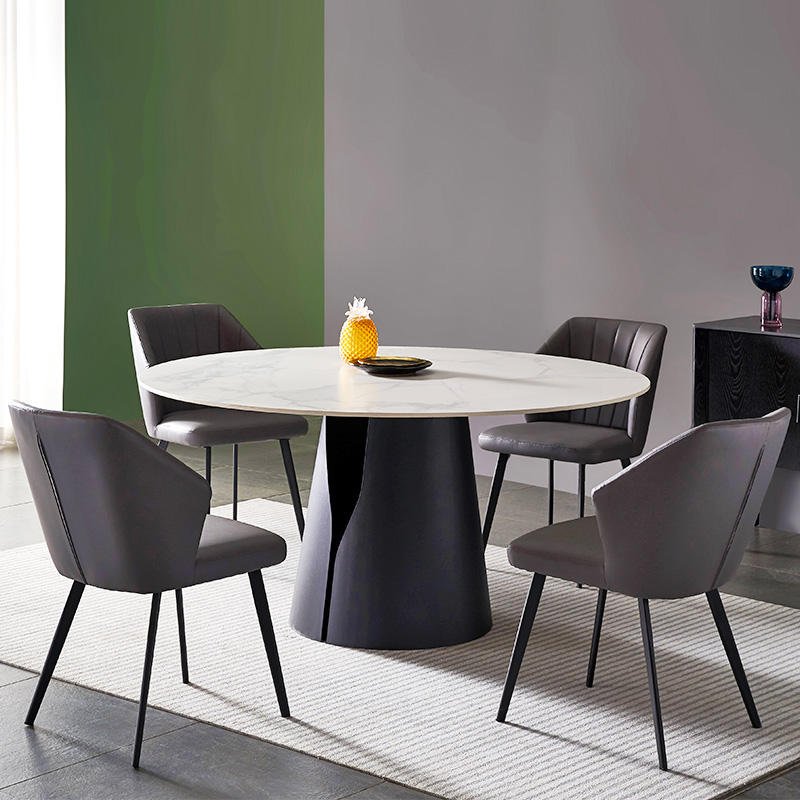 italian sintered stone dining table 6 seater modern luxury white marble top dining table set