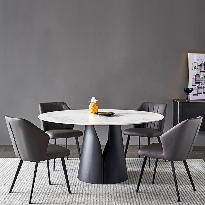 italian sintered stone dining table 6 seater modern luxury white marble top dining table set