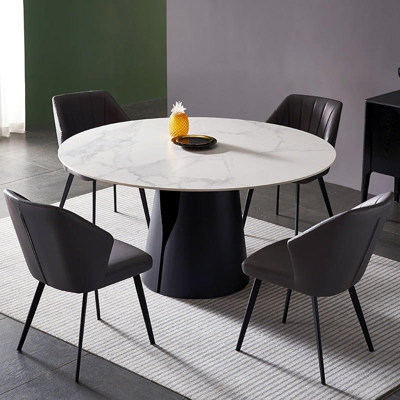 italian sintered stone dining table 6 seater modern luxury white marble top dining table set