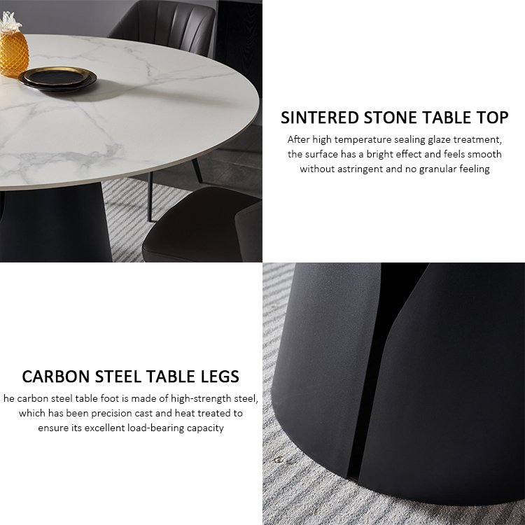 italian sintered stone dining table 6 seater modern luxury white marble top dining table set
