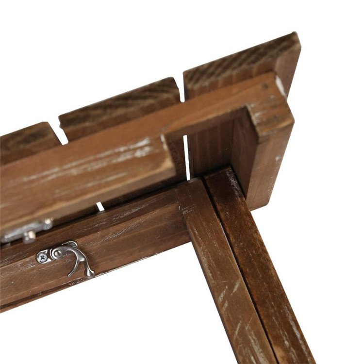 Vintage home decorative patio plant stand solid wooden snack tray tables