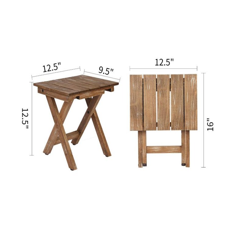 Vintage home decorative patio plant stand solid wooden snack tray tables