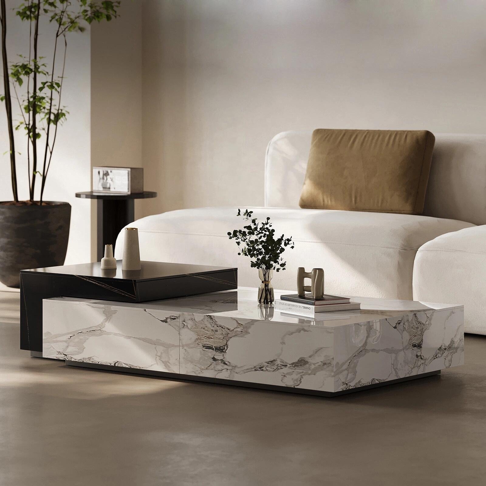 Modern Hotel Tables Minimalism Factory Wholesale Price One-stop Solution Square Side Table Stone Side Table Hotel Apartments