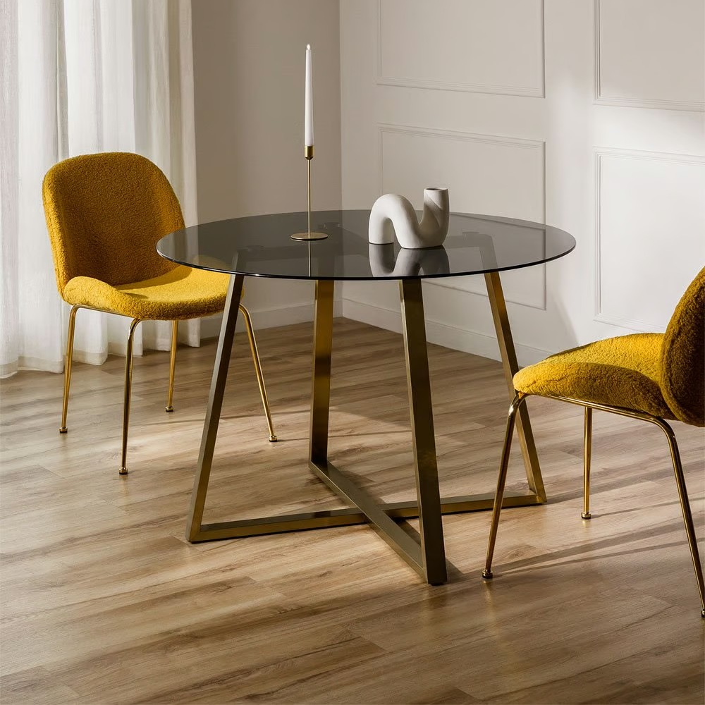 Direct Sale from Manufacturer Modern & Simple Stainless Steel Dining Table Set 6-Seater Indoor Non-Folding Home Furniture Hotels