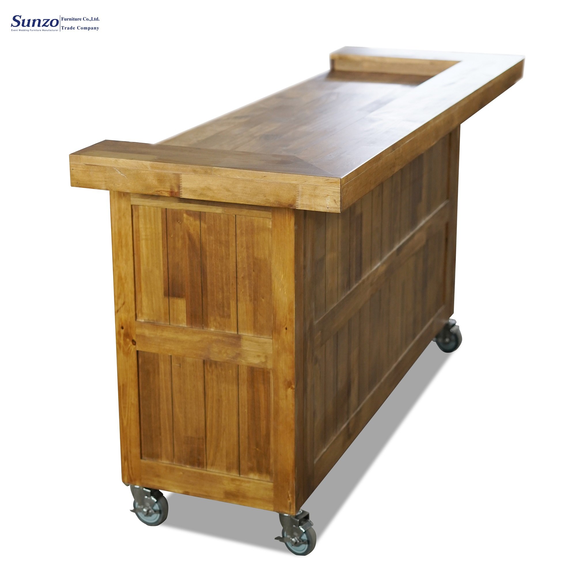 Customization Wood Bar Counter Table Cafe Restaurant Wedding Hotel Dining Bar Table