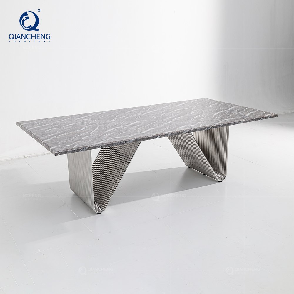 Foshan China Marble Dining Table Luxury Dinning Room Set With 6 Chairs Modern Marble Top Dinning Table