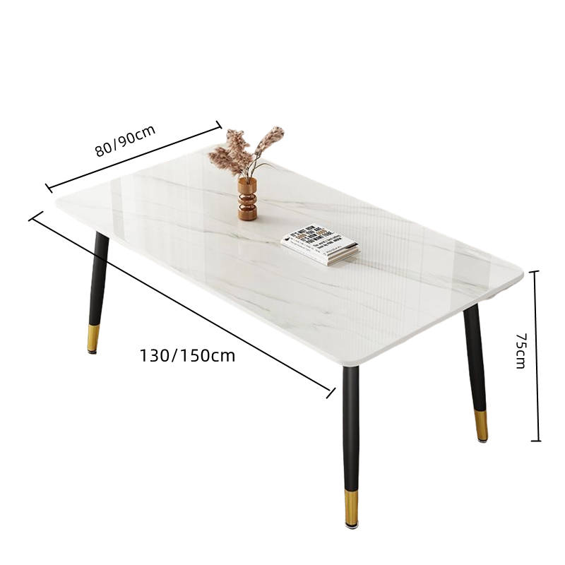 Italian Light Luxury Furniture Modern Dinning Table Set For 6 Rock Slab Rectangle Dining Table And Chairs Set For Dining Hall