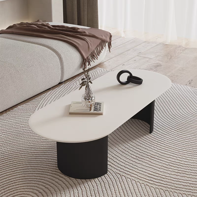 Light luxury rock panel coffee table simple small household Italian living room designer sense round coffee table table round