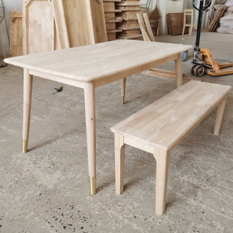 New design modern home furniture Nordic rectangular solid wood dining table
