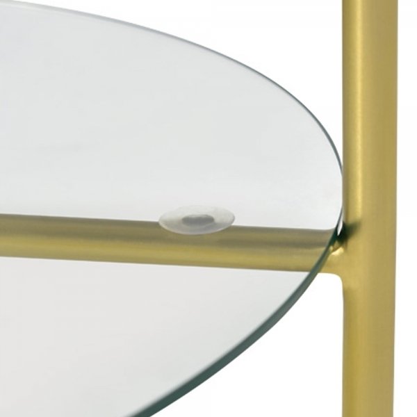White Marble Side Table With Gold Polish