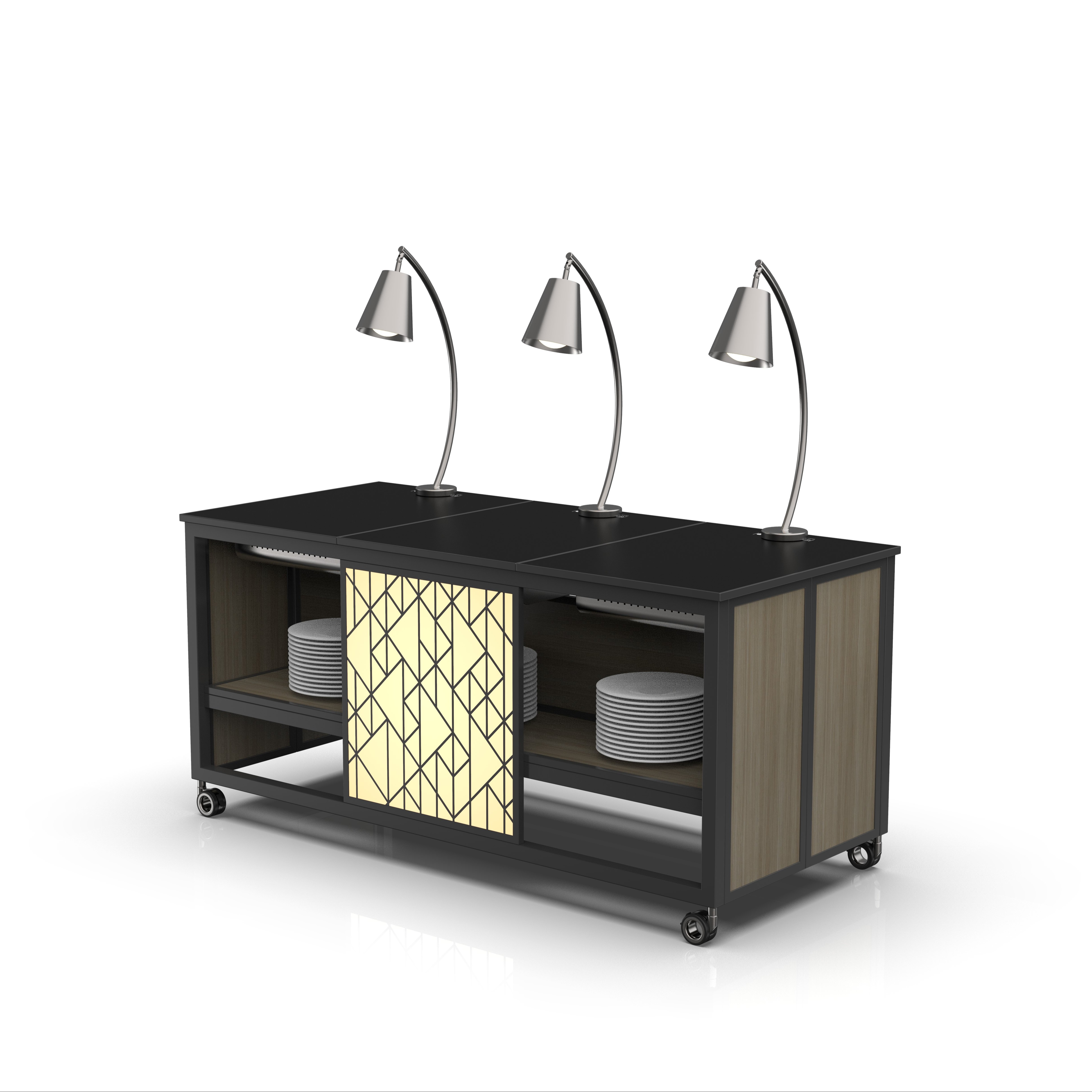 Modern Dining Buffet Table Sideboard Cabinet Drawers Stainless Steel Hotel Table