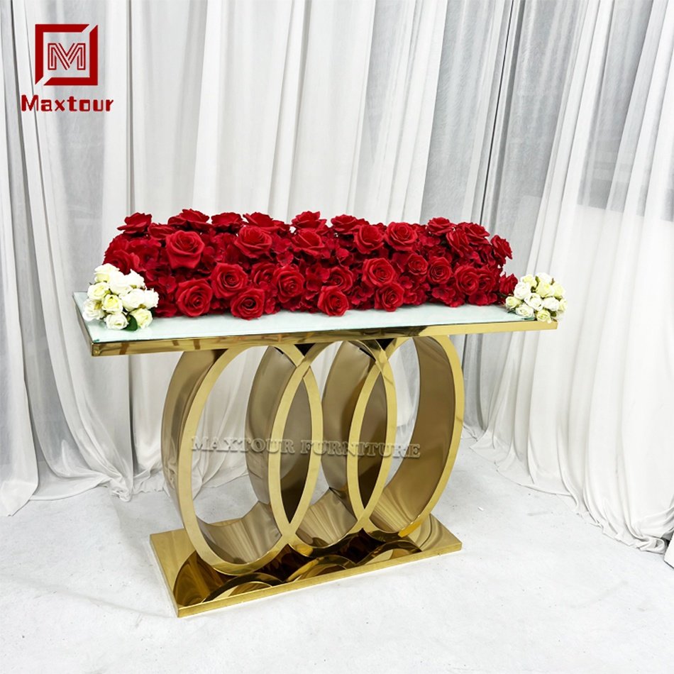 Modern Marble Entrance Console Table Glass and Stainless Steel Frame for Hotel Living Room and Hallway Control Application