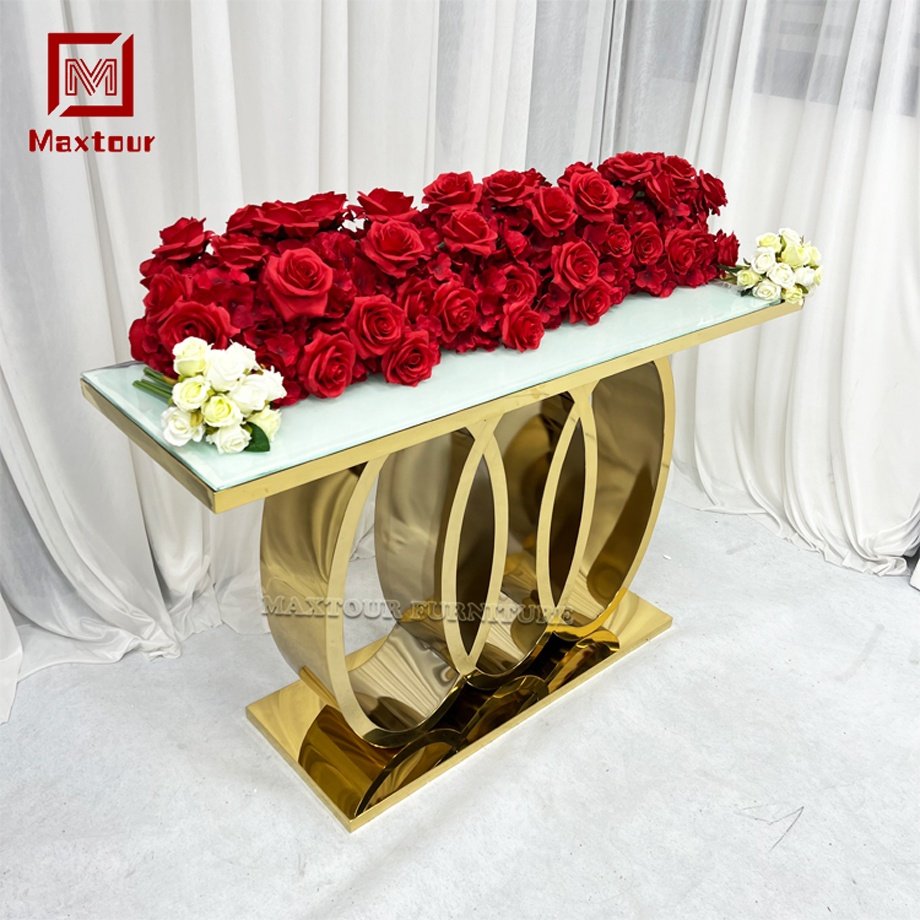 Modern Marble Entrance Console Table Glass and Stainless Steel Frame for Hotel Living Room and Hallway Control Application