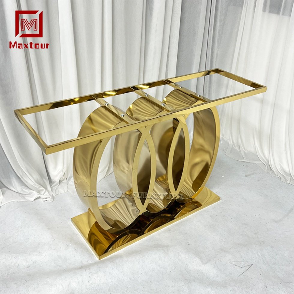 Modern Marble Entrance Console Table Glass and Stainless Steel Frame for Hotel Living Room and Hallway Control Application