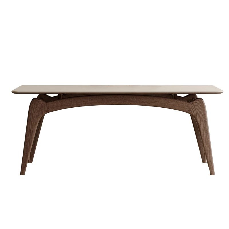 Nordic Solid Wood Table Home Walnut Wood Color Modern Simple Light Luxury Matte Ash Wood Rock Plate Table