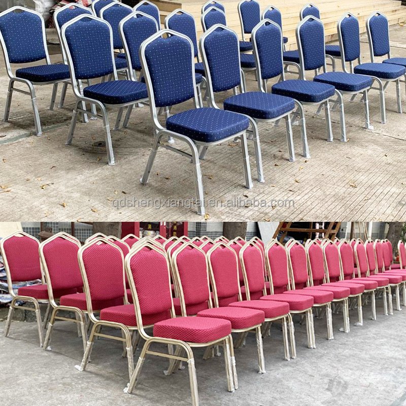 Factory Manufacturer Wholesale Fancy Luxury Stackable Rental Gold Metal Iron Steel wedding Banquet hotel Chair