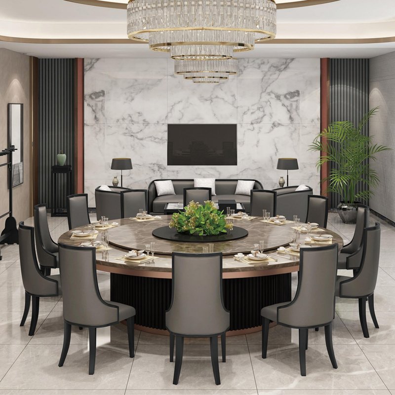 YF Latest Design Dinner Table Set Round Marble Dining Table Home Use Furniture Dining Table Set