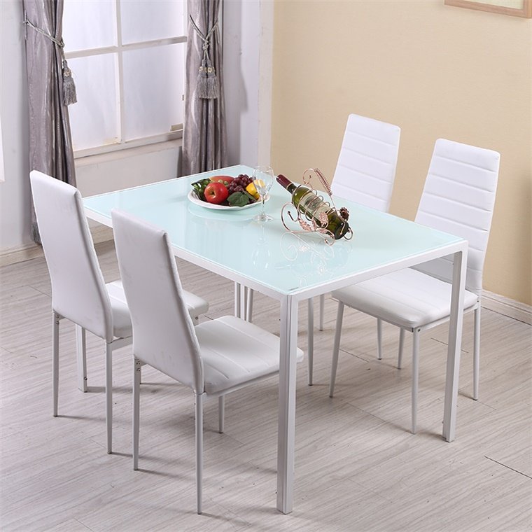 home furniture black dining room furnitures modern stainless steel leather dining chair dining table set