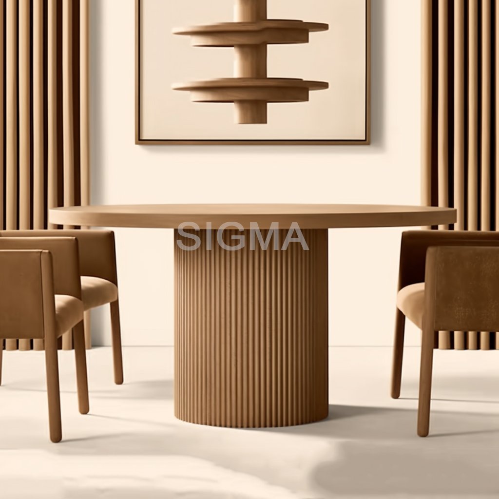 Newly Design Style Luxury Hotel Dining Set Interior Furniture Solid Wood Dining Table