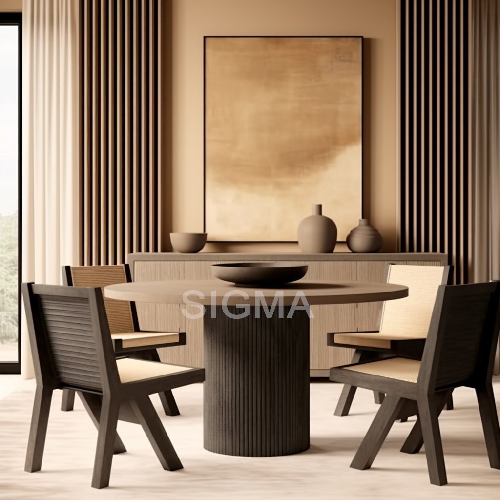 Newly Design Style Luxury Hotel Dining Set Interior Furniture Solid Wood Dining Table